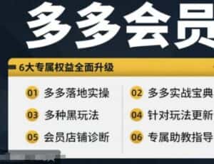 拼多多会员,拼多多实战宝典+实战落地实操,从新手到高阶内容全面覆盖-优优云创网