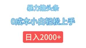 (12068期)暴力撸头条,0成本小白轻松上手,日入2000+-优优云创网