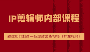 IP剪辑师内部课程,电商切片培训,教你如何制造一条爆款带货视频(挂车视频)-优优云创网
