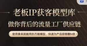 老板IP流量供应链，动作越少，账号越好，使用拿来就能用的万能模型，快速为产品获客翻N倍-优优云创网