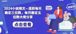 2024小说推文—混剪每天稳定三位数,每月稳定五位数大佬分享-优优云创网