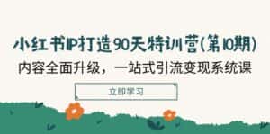 小红书IP打造90天特训营(第10期)：内容全面升级，一站式引流变现系统课-优优云创网