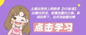 主播运营线上陪跑课【8月新课】,拉爆自然流,做懂流量的主播,新规政策下,自然流破圈攻略-优优云创网