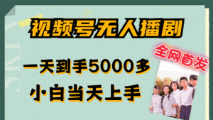 视频号无人播剧拉爆流量不违规,一天到手5000多,小白当天上手-优优云创网
