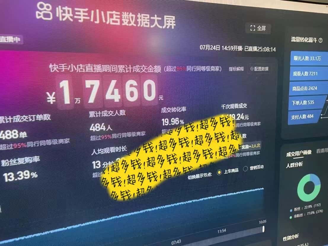 图片[2]-快手数字人无人直播带货，48小时日不落的直播模式，一台电脑单日利润200-500-优优云创网