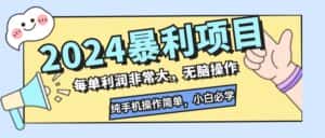 （12130期）2024暴利项目，每单利润非常大，无脑操作，纯手机操作简单，小白必学项目-优优云创网