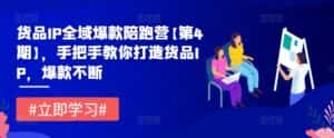 货品IP全域爆款陪跑营【第4期】,手把手教你打造货品IP,爆款不断-优优云创网