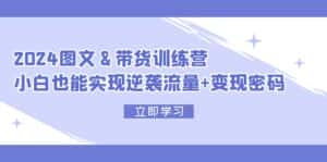 （12137期）2024 图文+带货训练营，小白也能实现逆袭流量+变现密码-优优云创网