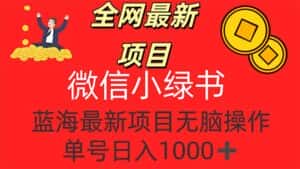 （12163期）全网最新项目，微信小绿书，做第一批吃肉的人，一天十几分钟，无脑单号…-优优云创网