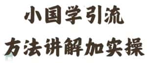 国学引流方法实操教学,日加50个精准粉-优优云创网