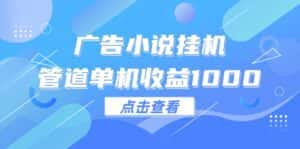 （12198期）广告小说挂机管道单机收益1000+-优优云创网