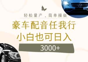 (12206期)不为人知的暴力小项目,豪车配音,日入3000+-优优云创网