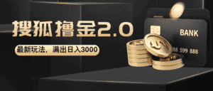 (12212期)搜狐撸金2.0最新玩法,无脑日入3000+,可无限扩大-优优云创网