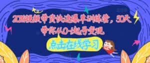 2024视频带货快速爆单训练营,30天带你从0-1起号变现-优优云创网