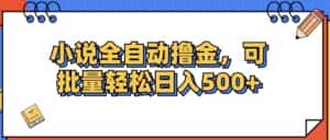 （12244期）小说全自动撸金，可批量日入500+-优优云创网