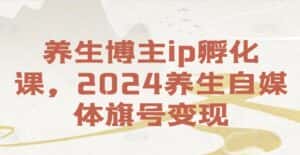 养生博主ip孵化课，2024养生自媒体旗号变现-优优云创网