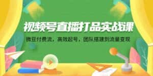 (12262期)视频号直播打品实战课:微 豆 付 费 流,高效起号,团队搭建到流量变现-优优云创网