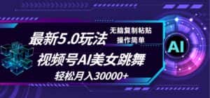 (12284期)视频号5.0最新玩法,AI美女跳舞,轻松月入30000+-优优云创网