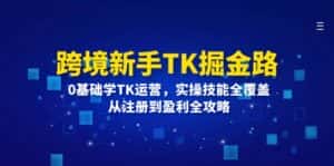 （12287期）跨境新手TK掘金路：0基础学TK运营，实操技能全覆盖，从注册到盈利全攻略-优优云创网