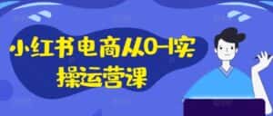 小红书电商从0-1实操运营课,小红书手机实操小红书/IP和私域课/小红书电商电脑实操板块等-优优云创网