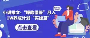 小说推文-“爆款借鉴”月入1W养成计划“实操篇”-优优云创网