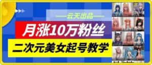 云天二次元美女起号教学，月涨10万粉丝，不判搬运-优优云创网