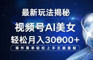 (12410期)视频号最新玩法解析AI美女跳舞,轻松月入30000+-优优云创网