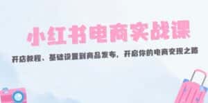 (12367期)小红书电商实战课:开店教程、基础设置到商品发布,开启你的电商变现之路-优优云创网
