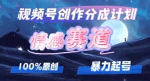 （12342期）详解视频号创作者分成项目之情感赛道，暴力起号，可同步多平台 (附素材)-优优云创网
