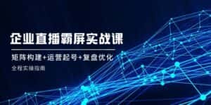 （12338期）企 业 直 播 霸 屏实战课：矩阵构建+运营起号+复盘优化，全程实操指南-优优云创网