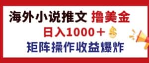 (12333期)最新海外小说推文撸美金,日入1000+ 蓝海市场,矩阵放大收益爆炸-优优云创网