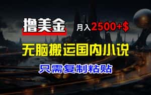 (12303期)最新撸美金项目,搬运国内小说爽文,只需复制粘贴,稿费月入2500+美金…-优优云创网