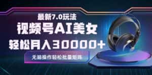 (12314期)视频号7.0最新玩法AI美女跳舞,轻松月入30000+-优优云创网
