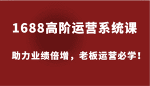 1688高阶运营系统课，助力业绩倍增，老板运营必学！-优优云创网