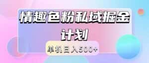 2024情趣色粉私域掘金天花板日入500+后端自动化掘金-优优云创网