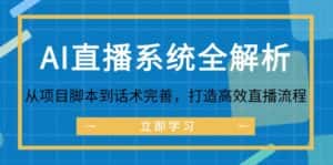 AI直播系统全解析：从项目脚本到话术完善，打造高效直播流程-优优云创网