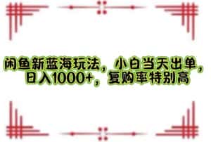 (12516期)闲鱼新蓝海玩法,小白当天出单,日入1000+,复购率特别高-优优云创网