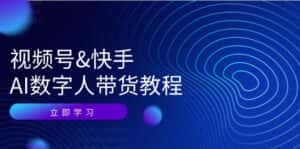 视频号快手AI数字人带货教程:认知、技术、运营、拓展与资源变现-优优云创网