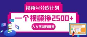视频号分成一个视频挣2500+,全程实操AI制作视频教程无脑操作-优优云创网