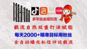 (12559期)快手,抖音,小红书,视频号多平台全自动引流获客系统 精准全域引流,…-优优云创网