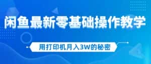 (12568期)用打印机月入3W的秘密,闲鱼最新零基础操作教学,新手当天上手,赚钱如…-优优云创网