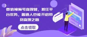 微信视频号变现营,抓住平台优势,普通人也能开启带货变现之路-优优云创网