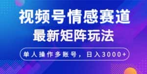 (12609期)视频号创作者分成情感赛道最新矩阵玩法日入3000+-优优云创网