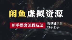 2024最新闲鱼虚拟资源玩法，养号到出单整套流程，多管道收益，每天2小时月收入过万-优优云创网
