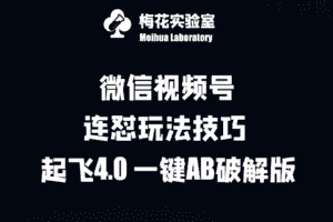 梅花实验窒微信视频号连怼玩法技巧起飞4.0一键AB破解版-优优云创网