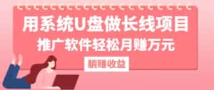 (12666期)用系统U盘做长线项目,推广软件轻松月赚万元(附制作教程+软件)-优优云创网