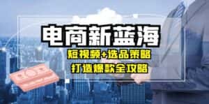 (12677期)商家必看电商新蓝海:短视频+选品策略,打造爆款全攻略,月入10w+-优优云创网