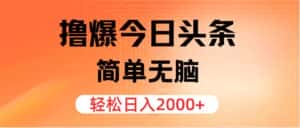 (12697期)撸爆今日头条,简单无脑,日入2000+-优优云创网