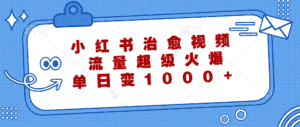 (12707期)小红书治愈视频,流量超级火爆,单日变现1000+-优优云创网