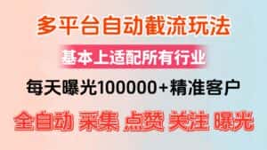 (12709期)小红书抖音视频号最新截流获客系统,全自动引流精准客户【日曝光10000+…-优优云创网
